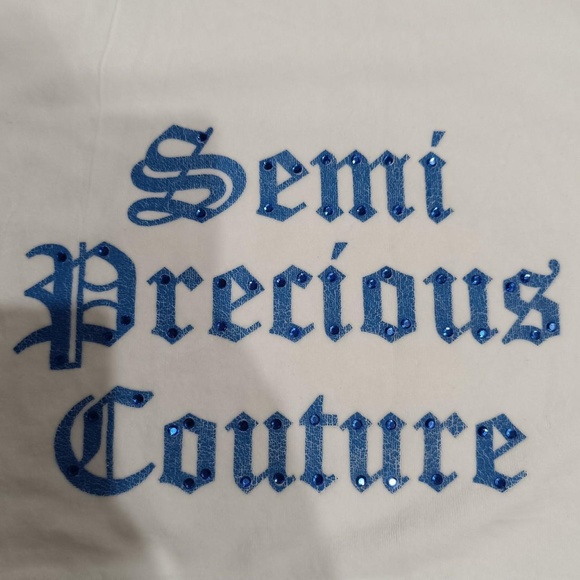 Rare Vintage Juicy Couture TrackSuit Matching Set White Jacket Pants Large Logo - Picture 3 of 8